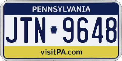 PA license plate JTN9648