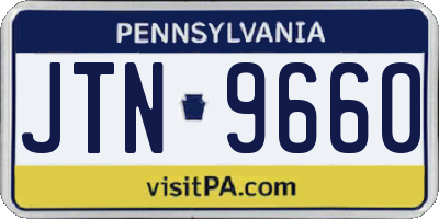 PA license plate JTN9660