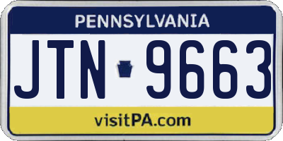 PA license plate JTN9663
