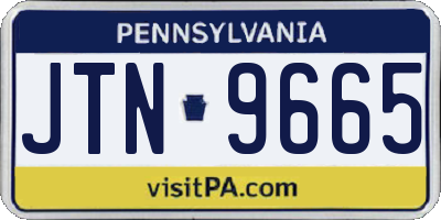 PA license plate JTN9665