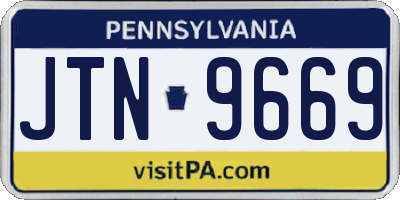 PA license plate JTN9669