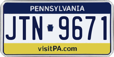 PA license plate JTN9671