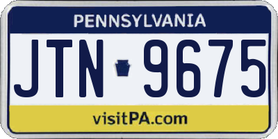 PA license plate JTN9675