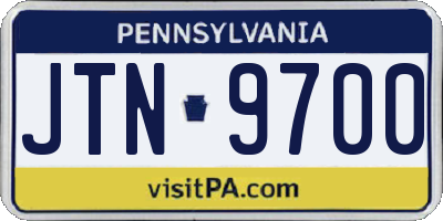 PA license plate JTN9700