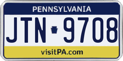 PA license plate JTN9708