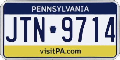 PA license plate JTN9714