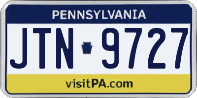 PA license plate JTN9727