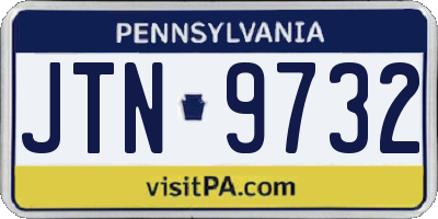 PA license plate JTN9732