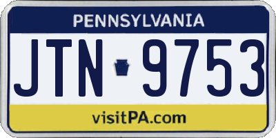 PA license plate JTN9753