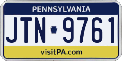 PA license plate JTN9761