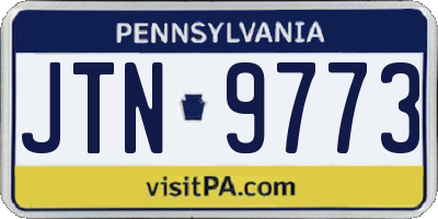 PA license plate JTN9773