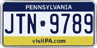 PA license plate JTN9789