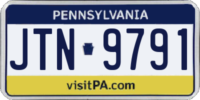 PA license plate JTN9791