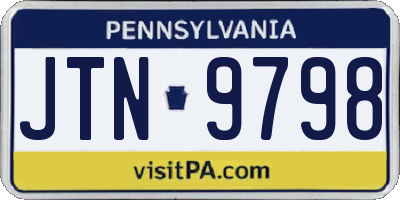 PA license plate JTN9798