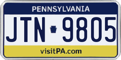 PA license plate JTN9805