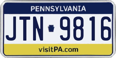PA license plate JTN9816