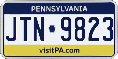 PA license plate JTN9823