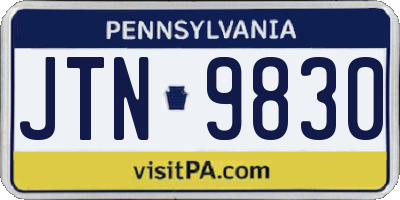 PA license plate JTN9830
