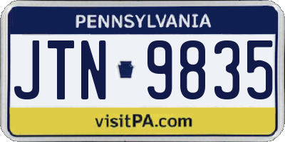 PA license plate JTN9835