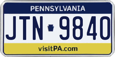 PA license plate JTN9840