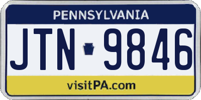 PA license plate JTN9846