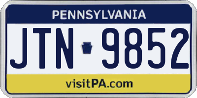 PA license plate JTN9852