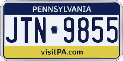 PA license plate JTN9855
