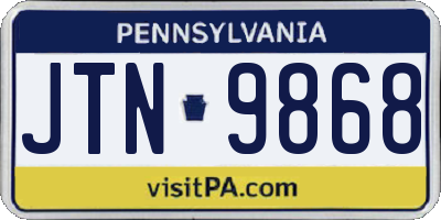 PA license plate JTN9868