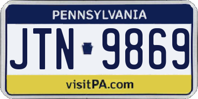 PA license plate JTN9869