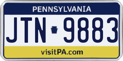 PA license plate JTN9883