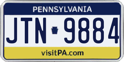 PA license plate JTN9884
