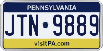 PA license plate JTN9889