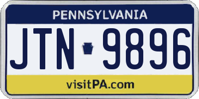 PA license plate JTN9896