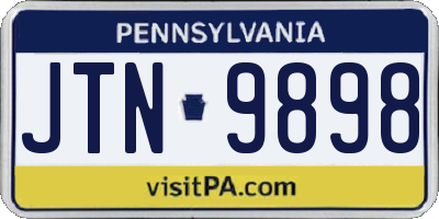 PA license plate JTN9898