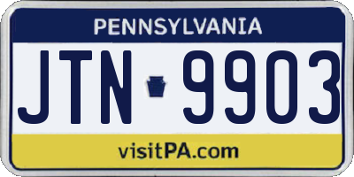 PA license plate JTN9903