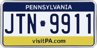 PA license plate JTN9911
