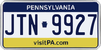 PA license plate JTN9927