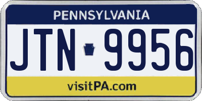 PA license plate JTN9956