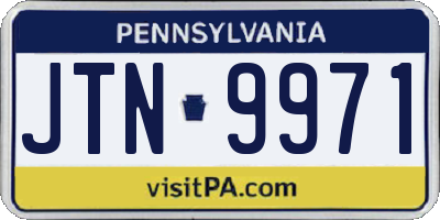 PA license plate JTN9971