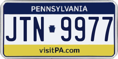 PA license plate JTN9977