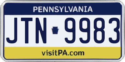PA license plate JTN9983