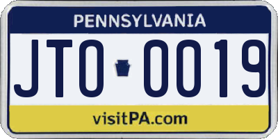 PA license plate JTO0019