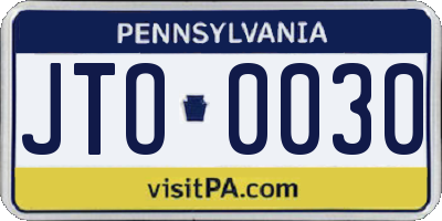 PA license plate JTO0030