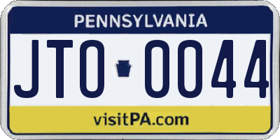 PA license plate JTO0044