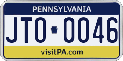 PA license plate JTO0046
