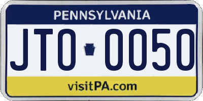 PA license plate JTO0050