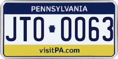 PA license plate JTO0063
