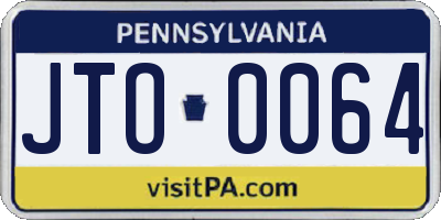 PA license plate JTO0064