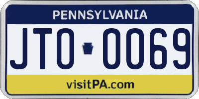 PA license plate JTO0069