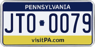 PA license plate JTO0079